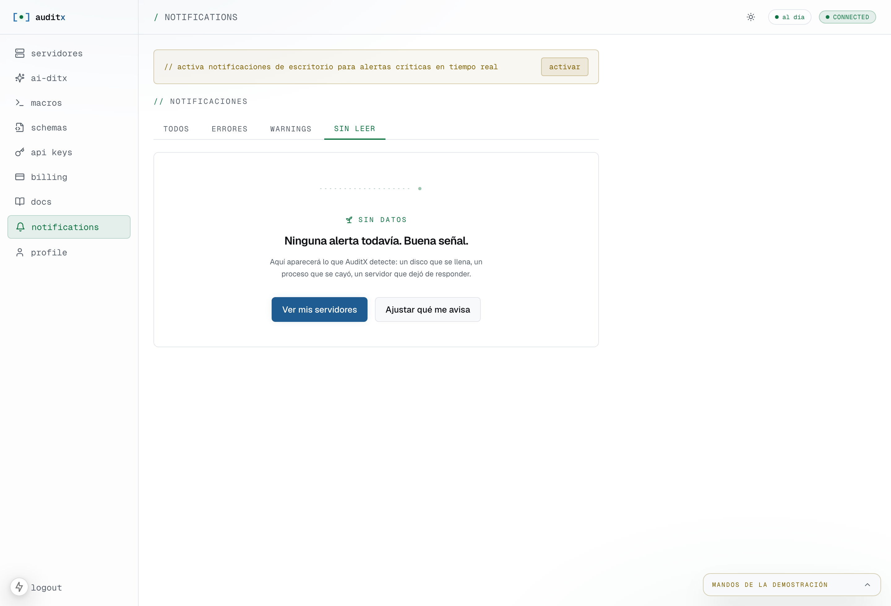 Banner de solicitud de permiso para notificaciones de escritorio