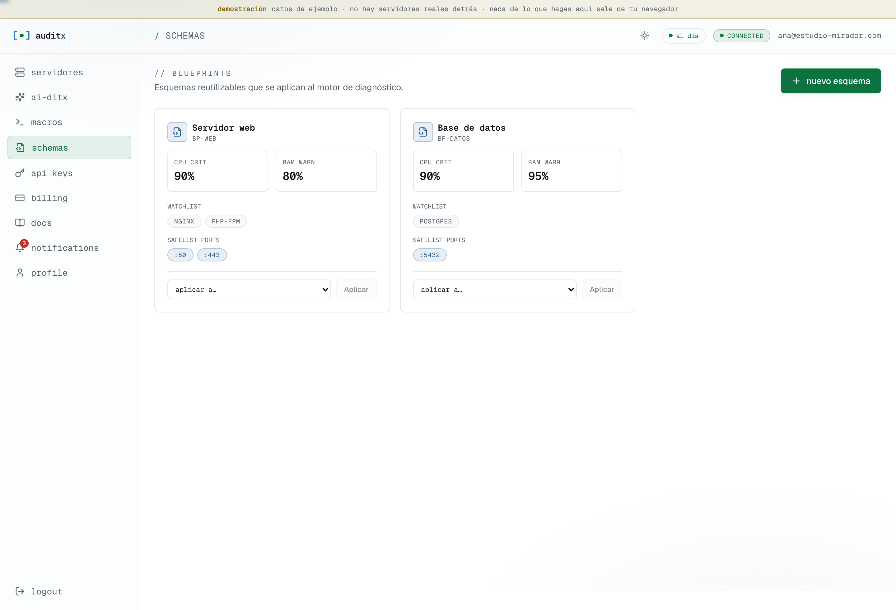 Importación de un blueprint vía JSON